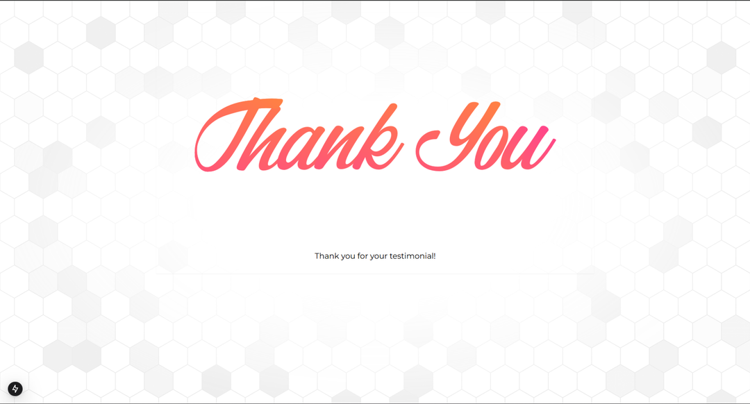 Zlaark Testimonial Thank you page